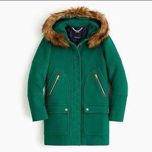Green J.Crew Chateau Parka (Italian Stadium Cloth Wool)